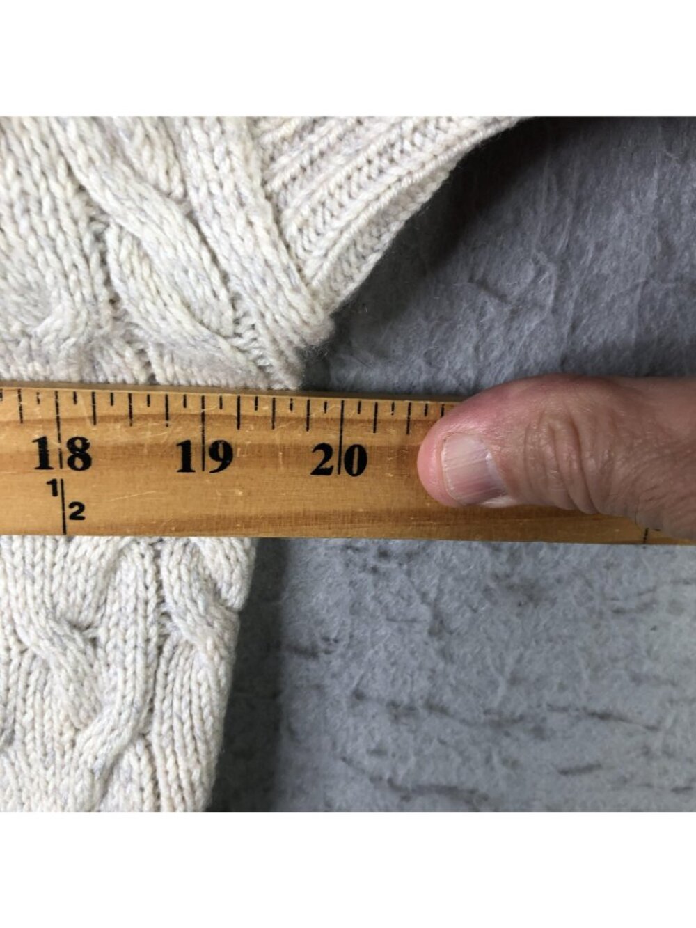 Athleta Sweater Women M Beige Cashmere Cable Knit Quiet Luxury Fisherman Neutral - Picture 4 of 16